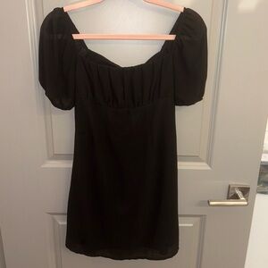 Black a-line mini dress